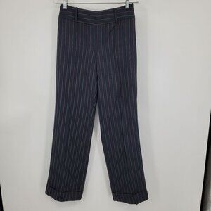 Armani Collezioni Made in Italy Cuffed Hem Multicolor Striped Formal Dress Pants